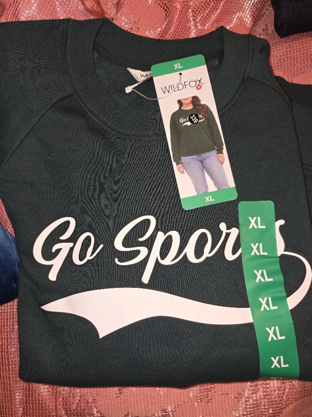 Wildfox Go Sports Crewneck Sweater - Forest Green with White Logo